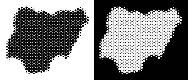 Noktalı yarım ton Nijerya Haritası