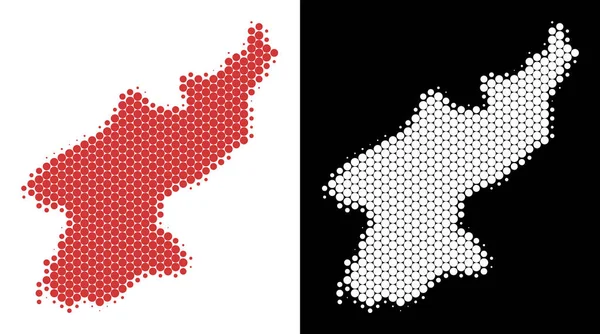 Noktalı yarım ton Kuzey Kore Haritası