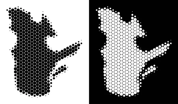 Noktalı yarım ton Quebec eyaleti harita