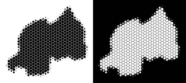 Noktalı yarım ton Ruanda Haritası