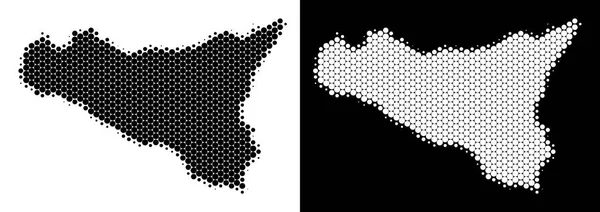 Nokta yarı ton Sicilia harita