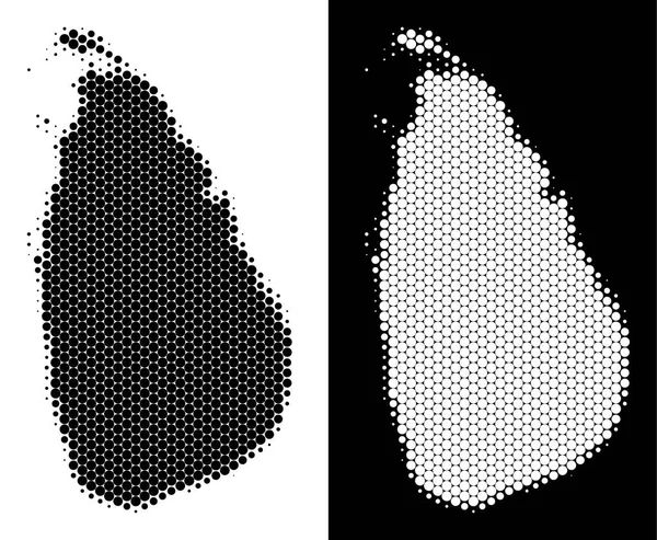 Noktalı yarım ton Sri Lanka ada Haritası