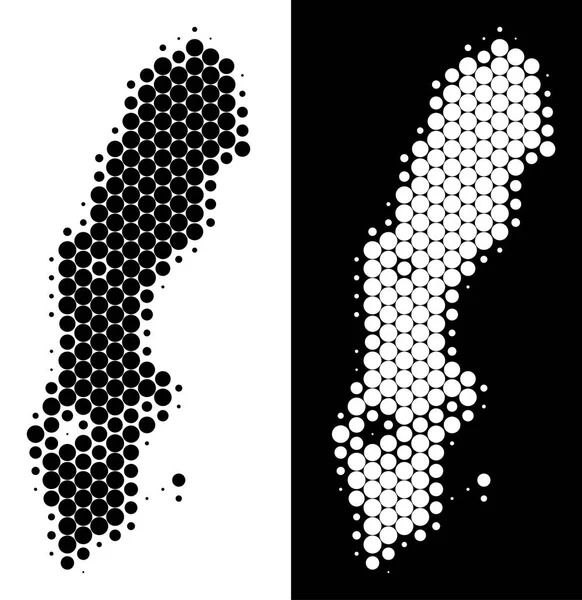 Noktalı yarım ton İsveç harita