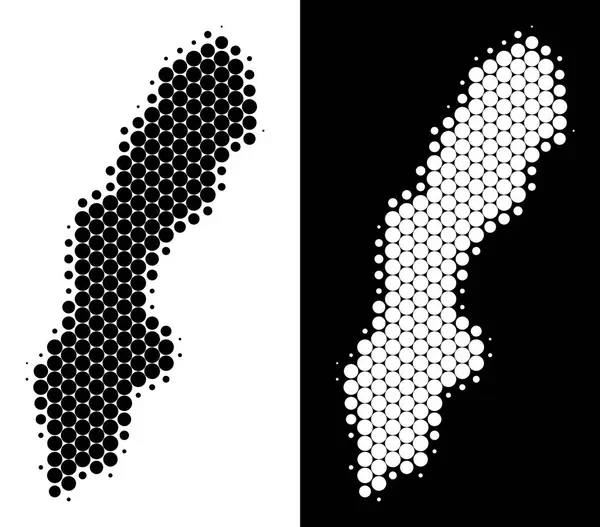 Nokta yarı ton İsveç harita