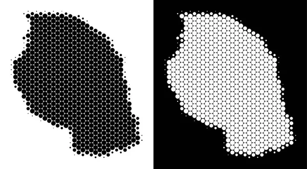 Noktalı yarım ton Tanzanya Haritası