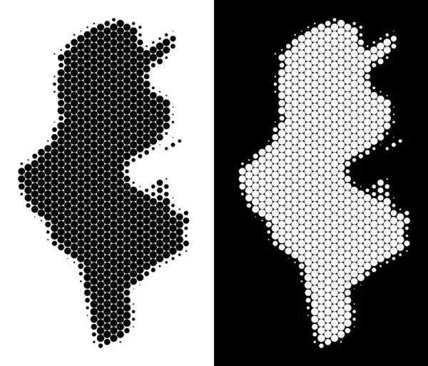 Nokta yarı ton Tunus Haritası