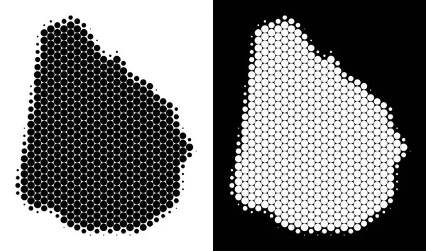 Nokta yarı ton Uruguay Haritası