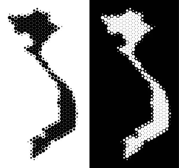 Nokta yarı ton Vietnam Haritası