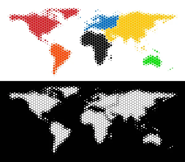 Mapa mundial de medio tono punteado — Vector de stock