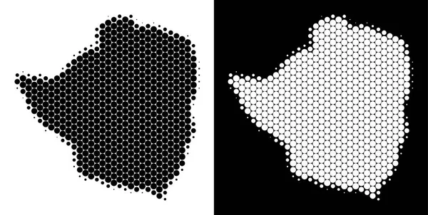 Noktalı yarım ton Zimbabve Haritası