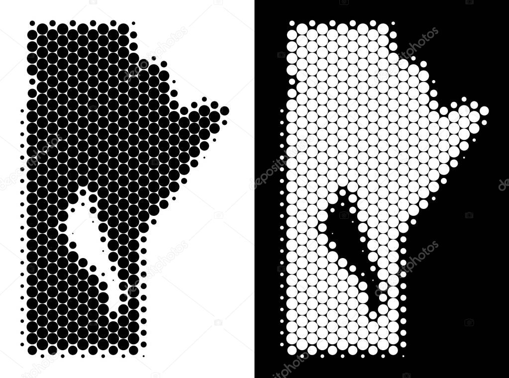 Dotted Halftone Manitoba Province Map