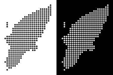 Piksel Yunan Rodos Adası Haritası