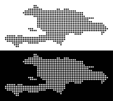 Piksel Haiti ve Dominik Cumhuriyeti Haritası