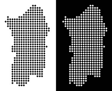 Nokta İtalyan Sardunya Adası Haritası