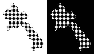 Noktalı Laos Haritası