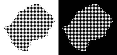 Noktalı Lesoto Haritası