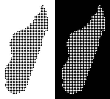 Piksel Madagaskar Adası Haritası