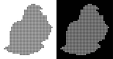 Noktalı Mauritius Adası Haritası