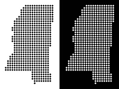 Noktalı Mississippi devlet harita