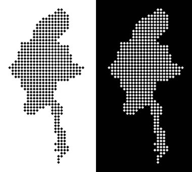 Noktalı Myanmar Haritası