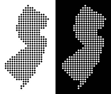 Piksel Yeni Jersey eyalet harita