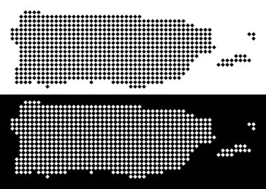 Noktalı Puerto Rico harita