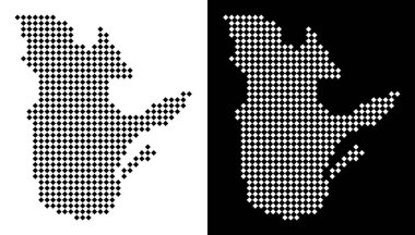 Noktalı Quebec eyaleti harita