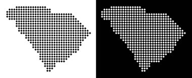 Noktalı Güney Carolina eyalet harita