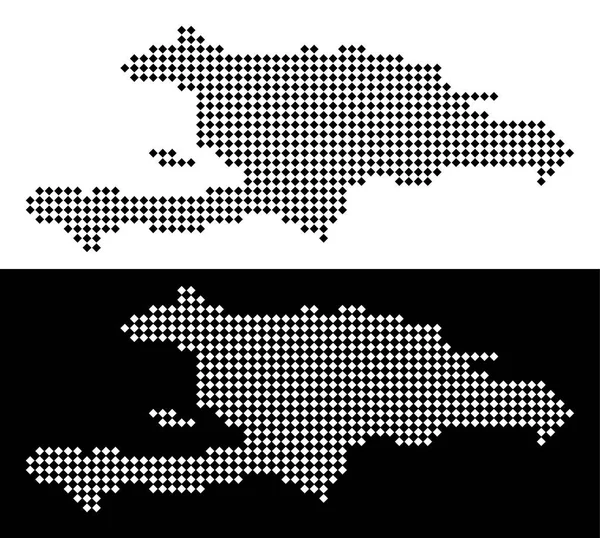 ピクセル ハイチとドミニカ共和国の地図 — ストックベクタ