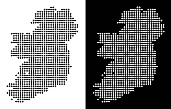 Mapa wyspy Irlandia pikseli — Wektor stockowy