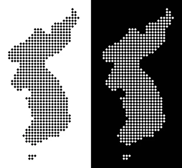 Noktalı Kuzey ve Güney Kore Haritası