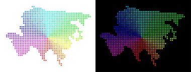 Renkli noktayı Asya harita