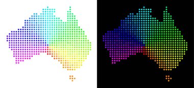 Renkli Pixelated Avustralya harita