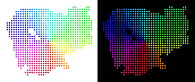 Parlak pikselli Kamboçya Haritası