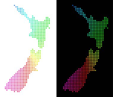 Spektrum Pixelated Yeni Zelanda Haritası