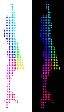 Spektrum noktalı Sakhalin Adası Haritası