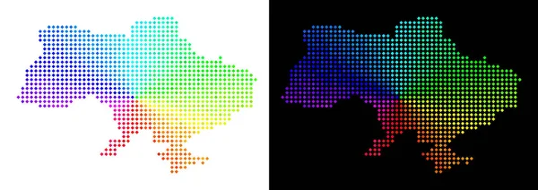 Espectro punteado mapa de Ucrania con Crimea — Vector de stock