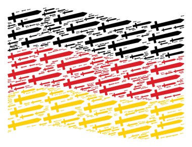 Almanya bayrağı mozaik kılıç öğelerin sallayarak