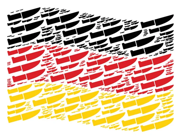 Ondeando la bandera de Alemania Collage of Surgery Knife — Archivo Imágenes Vectoriales