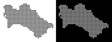 Noktalı Türkmenistan Haritası