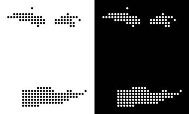 Noktalı ABD Virgin Adaları Haritası