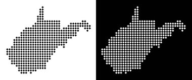 Noktalı West Virginia devlet harita