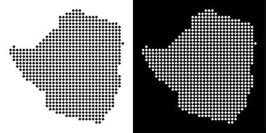 Noktalı Zimbabve Haritası