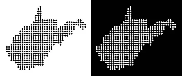 Noktalı West Virginia devlet harita