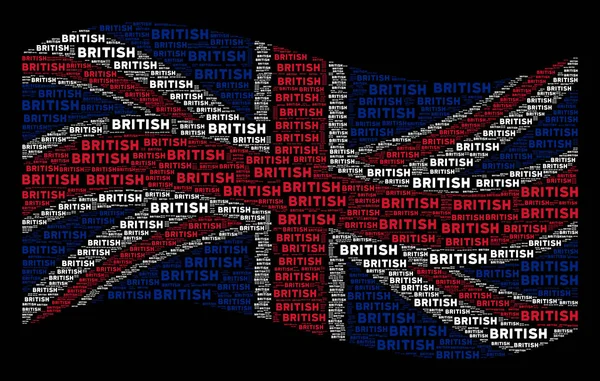 Розмахуючи мозаїка прапор Велика Британія Британський текстів — стокове фото