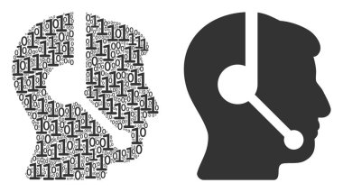 Çağrı merkezi operatörü kolaj ikili basamak