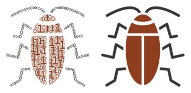 Hamam böceği mozaik ikili basamak