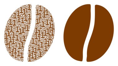 Kahve çekirdeği kompozisyon ikili basamak