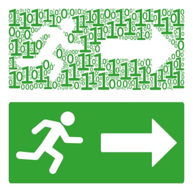 Acil çıkış kolaj ikili basamak