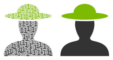 Çiftçi kişi kompozisyon ikili basamak